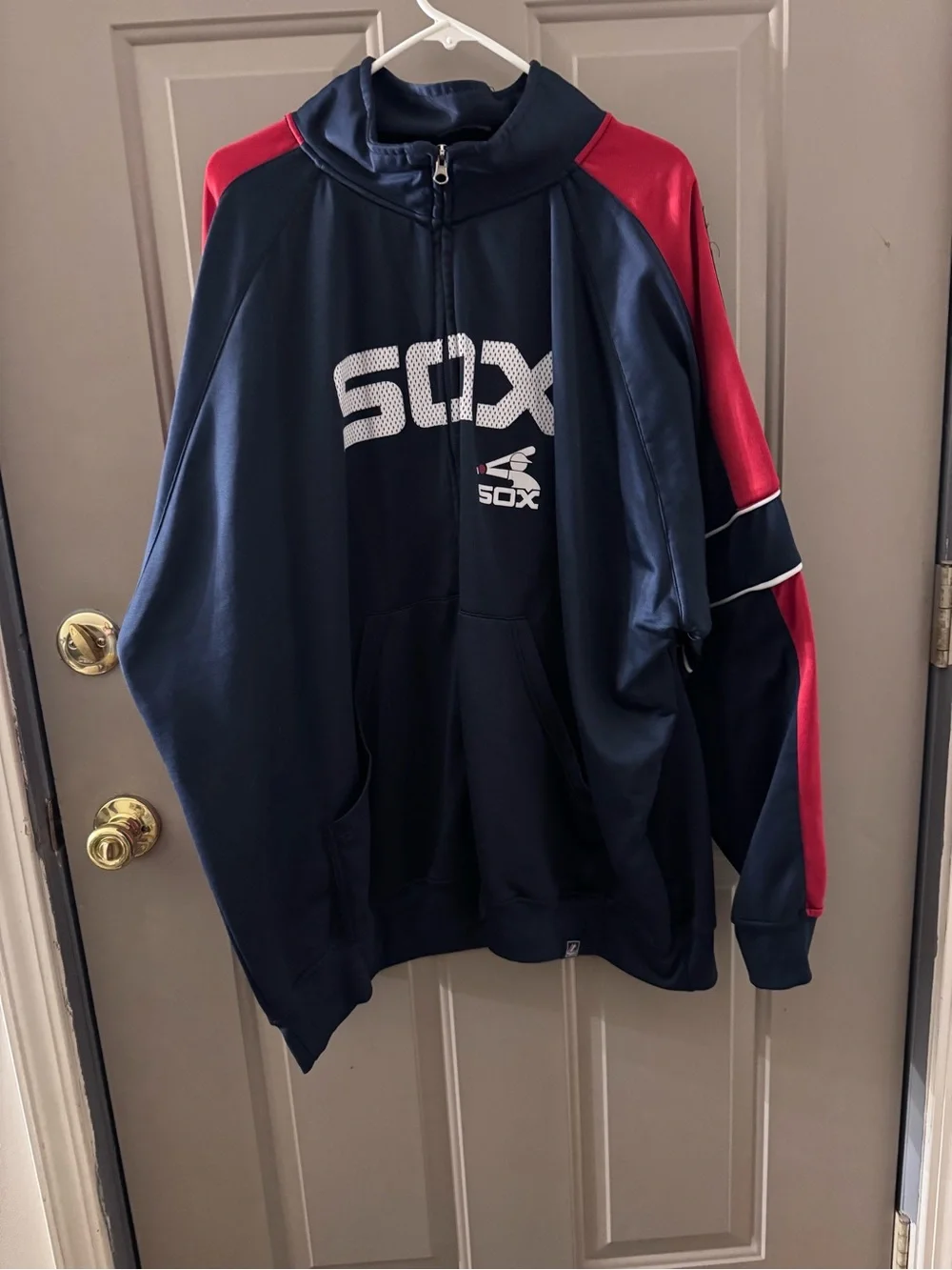 SOX Men's Navy and Red Half-Zip Pullover Jacket